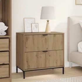   Éjjeli asztal fiókkal kézműves tölgy 63.5 x 36 x 61 cm Faanyag