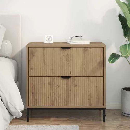 Éjjeli asztal fiókkal kézműves tölgy 63.5 x 36 x 61 cm Faanyag