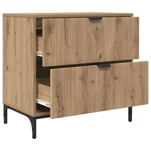 Éjjeli asztal fiókkal kézműves tölgy 63.5 x 36 x 61 cm Faanyag