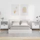 Éjjeliszekrények fiókkal 2 pcs Fehér 49 x 36 x 61 cm Faanyag