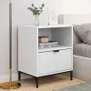 Éjjeliszekrények fiókkal 2 pcs Fehér 49 x 36 x 61 cm Faanyag