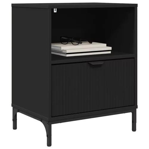 Éjjeliszekrények fiókkal 2 pcs Fekete 49 x 36 x 61 cm Faanyag