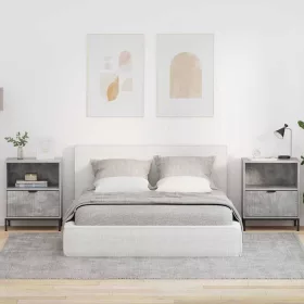   Éjjeliszekrények 2 pcs Beton szürke 49 x 36 x 61 cm Faanyag