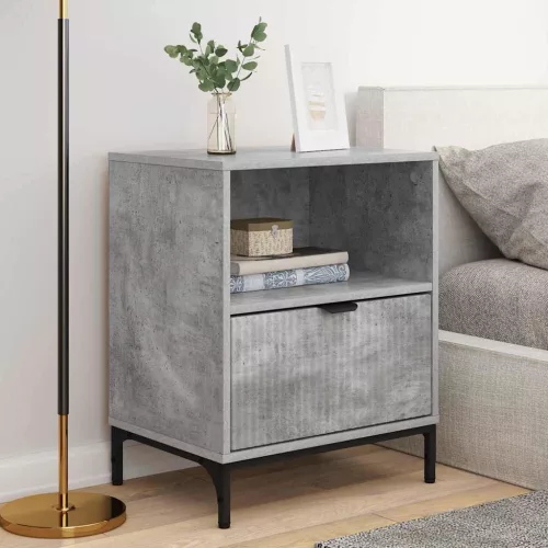 Éjjeliszekrények 2 pcs Beton szürke 49 x 36 x 61 cm Faanyag