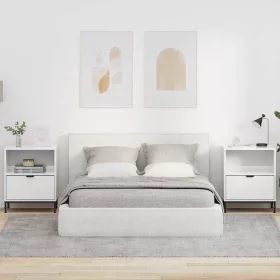   Éjjeliszekrények 2 pcs Magasfényű fehér 49 x 36 x 61 cm Faanyag