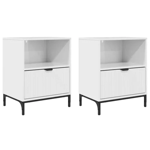 Éjjeliszekrények 2 pcs Magasfényű fehér 49 x 36 x 61 cm Faanyag