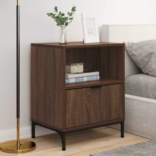 Éjjeliszekrények 2 pcs barna tölgy 49 x 36 x 61 cm Faanyag