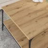 Dohányzóasztal kézműves tölgy 80 x 80 x 40 cm Faanyag