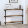 Konzolasztal Régi fa 100 x 22.5 x 75 cm Műgyanta fa és Fém