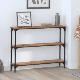  Konzolasztal Régi fa 100 x 22.5 x 75 cm Műgyanta fa és Fém