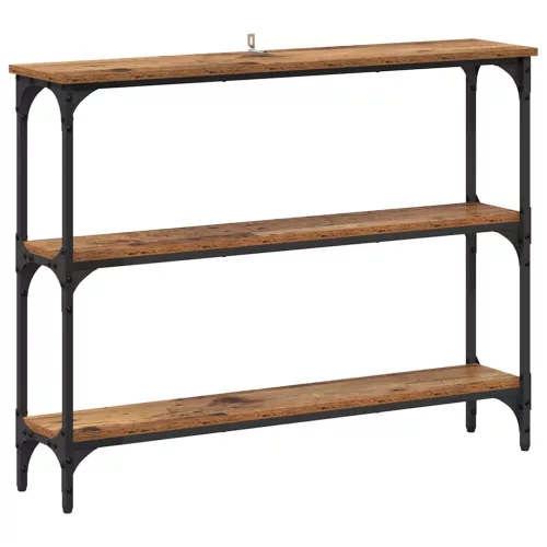 Konzolasztal Régi fa 100 x 22.5 x 75 cm Műgyanta fa és Fém