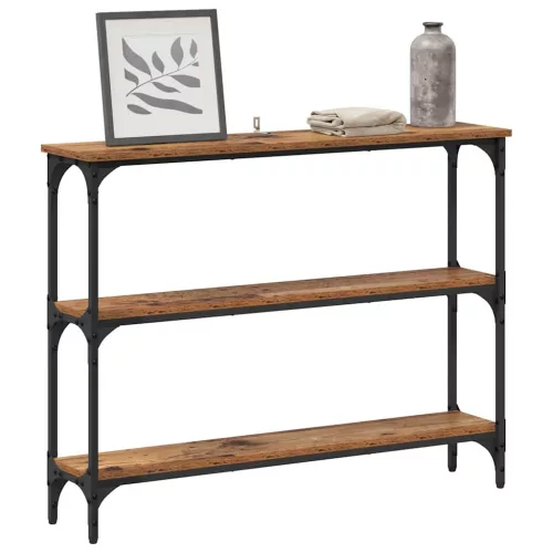 Konzolasztal Régi fa 100 x 22.5 x 75 cm Műgyanta fa és Fém