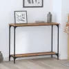 Konzolasztal polcokkal Régi fa 101 x 30.5 x 75 cm Faanyag