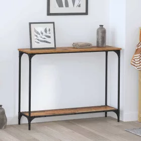 Konzolasztal polcokkal Régi fa 101 x 30.5 x 75 cm Faanyag
