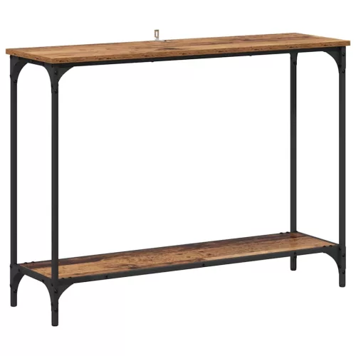 Konzolasztal polcokkal Régi fa 101 x 30.5 x 75 cm Faanyag