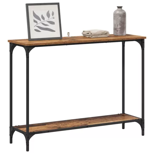 Konzolasztal polcokkal Régi fa 101 x 30.5 x 75 cm Faanyag