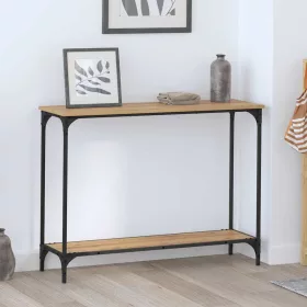 Konzolasztal kézműves tölgy 101 x 30.5 x 75 cm Faanyag