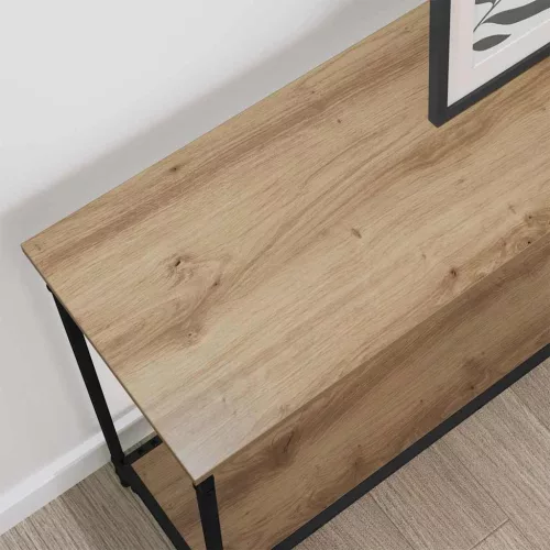 Konzolasztal kézműves tölgy 101 x 30.5 x 75 cm Faanyag