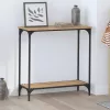 Konzolasztal polcokkal kézműves tölgy 75 x 30.5 x 75 cm Faanyag