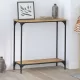 Konzolasztal polcokkal kézműves tölgy 75 x 30.5 x 75 cm Faanyag
