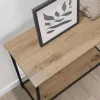 Konzolasztal polcokkal kézműves tölgy 75 x 30.5 x 75 cm Faanyag