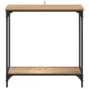 Konzolasztal polcokkal kézműves tölgy 75 x 30.5 x 75 cm Faanyag