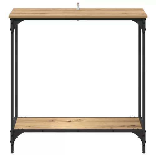 Konzolasztal polcokkal kézműves tölgy 75 x 30.5 x 75 cm Faanyag