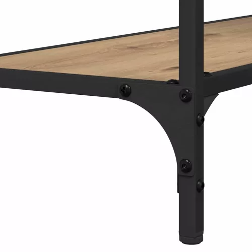 Konzolasztal polcokkal kézműves tölgy 75 x 30.5 x 75 cm Faanyag