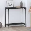 Konzolasztal polcokkal Musta tammi 75 x 30.5 x 75 cm Faanyag