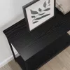 Konzolasztal polcokkal Musta tammi 75 x 30.5 x 75 cm Faanyag