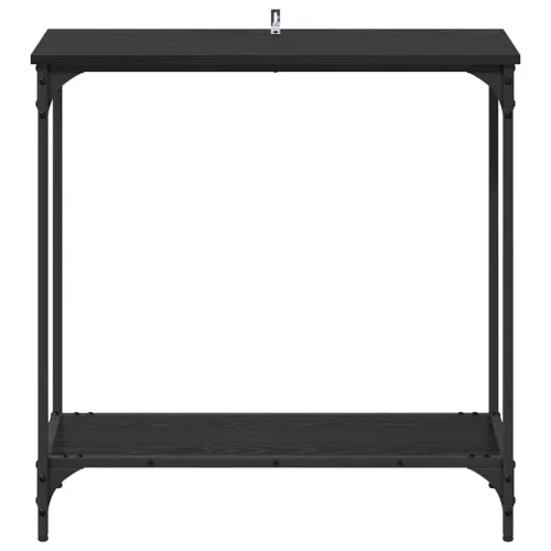 Konzolasztal polcokkal Musta tammi 75 x 30.5 x 75 cm Faanyag