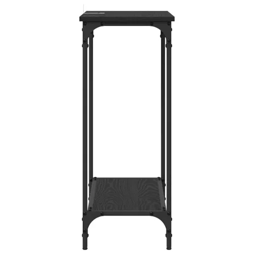 Konzolasztal polcokkal Musta tammi 75 x 30.5 x 75 cm Faanyag