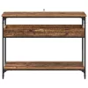 Konzolasztal polcokkal Régi fa 100 x 29 x 75 cm Faanyag