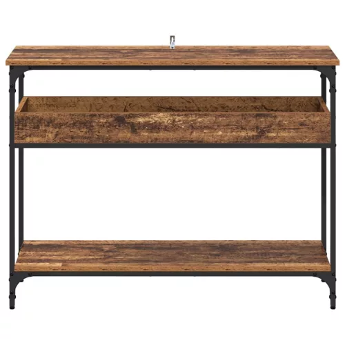 Konzolasztal polcokkal Régi fa 100 x 29 x 75 cm Faanyag