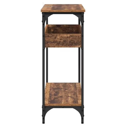 Konzolasztal polcokkal Régi fa 100 x 29 x 75 cm Faanyag