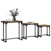 Fészkelt Kávézó Asztal 3 pcs Régi fa 50.5 x 35 x 53 cm Faanyag