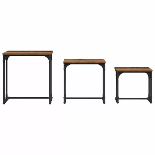 Fészkelt Kávézó Asztal 3 pcs Régi fa 50.5 x 35 x 53 cm Faanyag