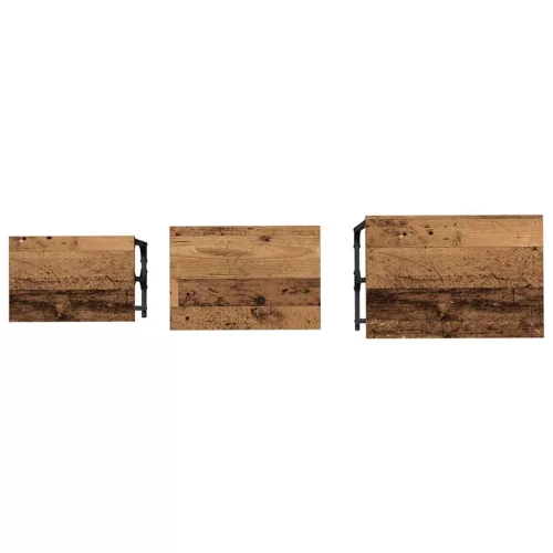 Fészkelt Kávézó Asztal 3 pcs Régi fa 50.5 x 35 x 53 cm Faanyag