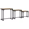 Fészkelt Kávézó Asztal 3 pcs kézműves tölgy 50.5 x 35 x 53 cm
