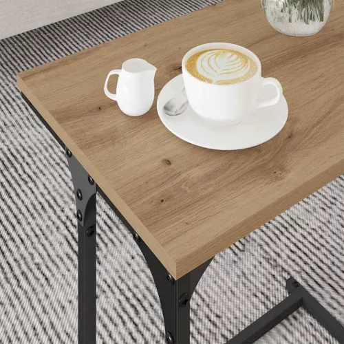 Fészkelt Kávézó Asztal 3 pcs kézműves tölgy 50.5 x 35 x 53 cm