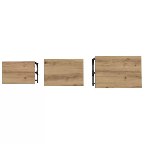 Fészkelt Kávézó Asztal 3 pcs kézműves tölgy 50.5 x 35 x 53 cm