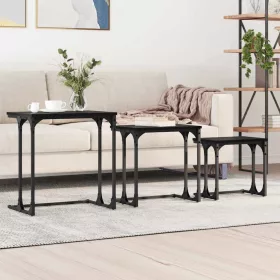   Fészkelt Kávézó Asztal 3 pcs Musta tammi 50.5 x 35 x 53 cm