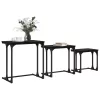 Fészkelt Kávézó Asztal 3 pcs Musta tammi 50.5 x 35 x 53 cm
