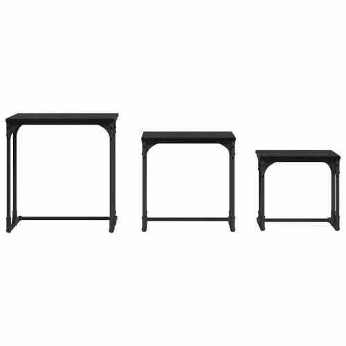 Fészkelt Kávézó Asztal 3 pcs Musta tammi 50.5 x 35 x 53 cm