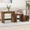 Fészkelt Kávézó Asztal 3 pcs Régi fa 60 x 35 x 56 cm Faanyag