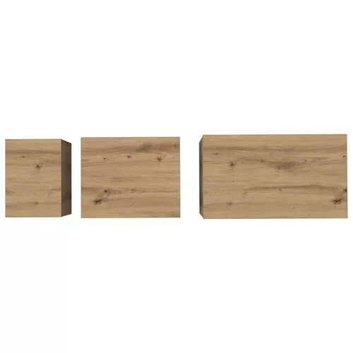Fészkelt Kávézó Asztal 3 pcs kézműves tölgy 60 x 35 x 56 cm