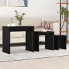 Fészkelt Kávézó Asztal 3 pcs Musta tammi 60 x 35 x 56 cm