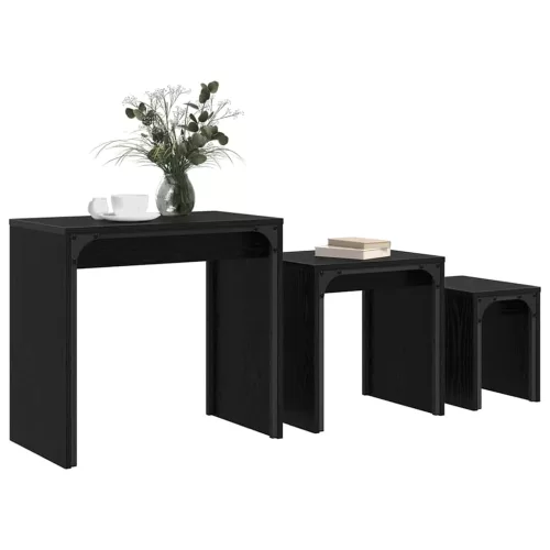 Fészkelt Kávézó Asztal 3 pcs Musta tammi 60 x 35 x 56 cm