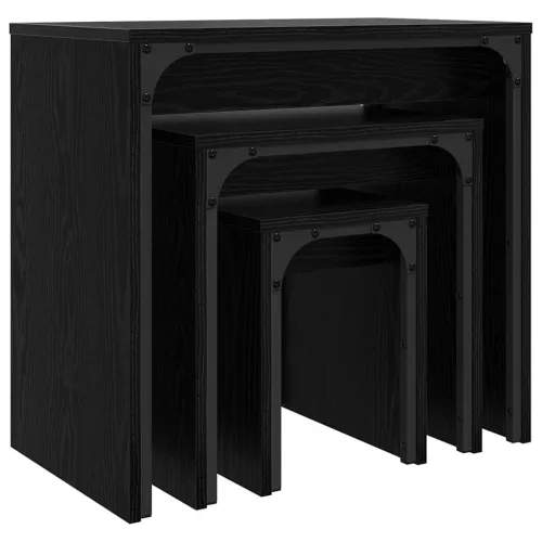 Fészkelt Kávézó Asztal 3 pcs Musta tammi 60 x 35 x 56 cm