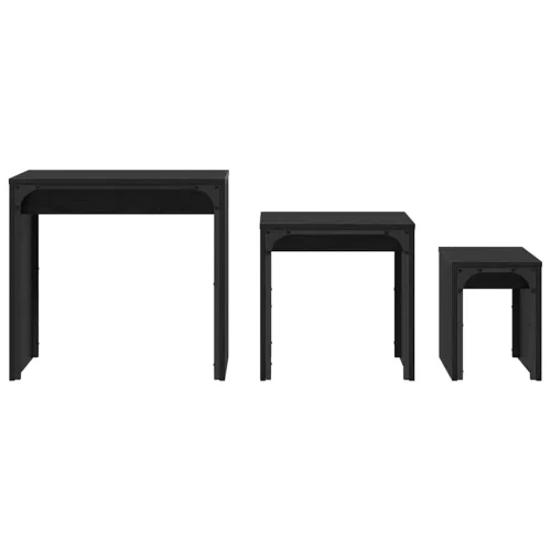 Fészkelt Kávézó Asztal 3 pcs Musta tammi 60 x 35 x 56 cm
